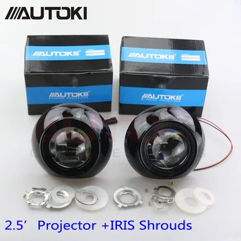 

Car Styling Retrofit Mini 2.5 inch HID Bixenon Projector Headlight Lens Automobiles Headlamp Lenses Kit+Iris Shrouds H1 H4 H7