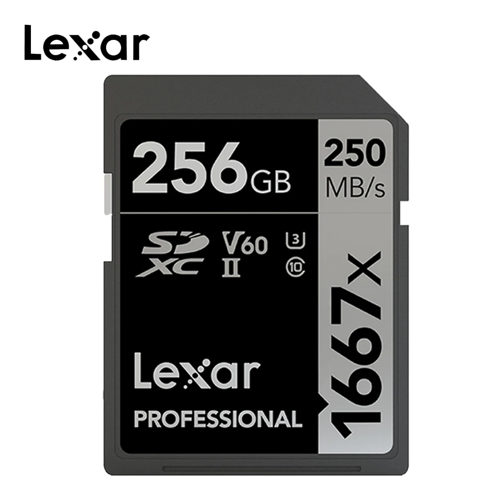 Lexar карты памяти 1667X V60 250 МБ/с. флэш-память sd карты s 64 Гб 128 UHS-II U3 micro sd карты 256 ГБ SDXC Для 3D 4K HD видео - Емкость: 256 ГБ