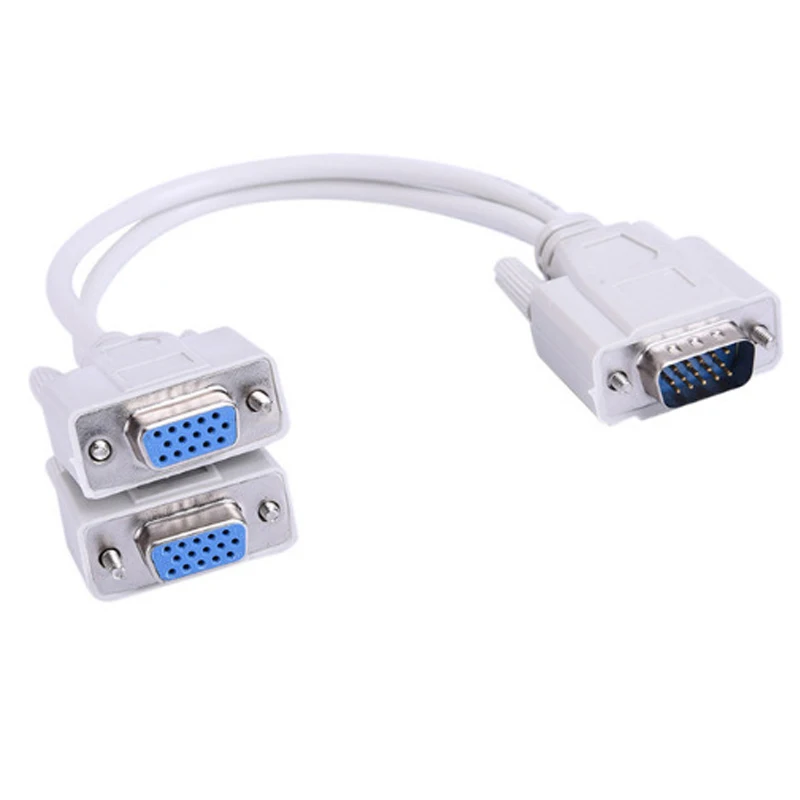 Vga مراقب y الفاصل كابل ، vga 1 ذكر إلى ثنائي 2 vga أنثى محول محول الفيديو كابل ل شاشة الازدواجية