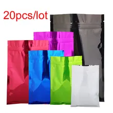 20 шт./лот цветной майлар из алюминиевой фольги с замком-молнией сумки для хранения 10 цветов чайные пакетики сумка для хранения продуктов с молнией