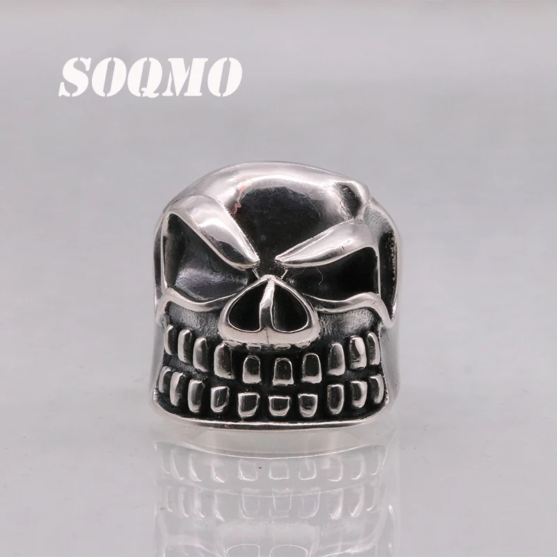 Оригинальные Серебряные винтажные Открытые Кольца SOQMO с черепом для мужчин