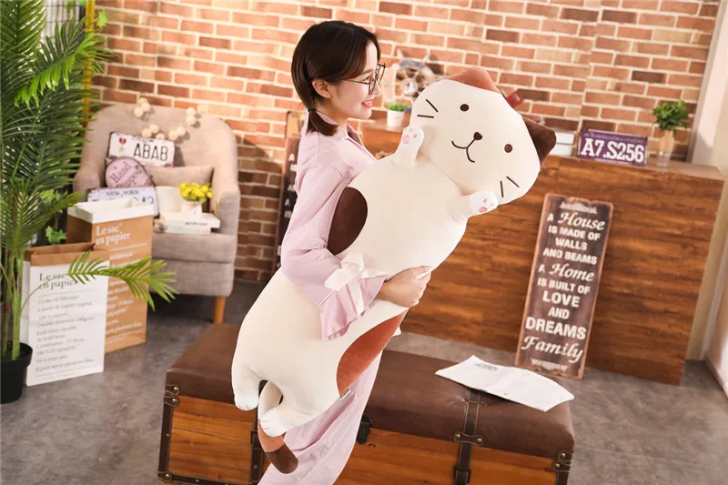 70/100cm Big Soft Plush Cat Toy Popular Kawaii Cat Toy Pillow Toy for Sleeping Baby Stuffed Animals Doll Child Birthday Gift