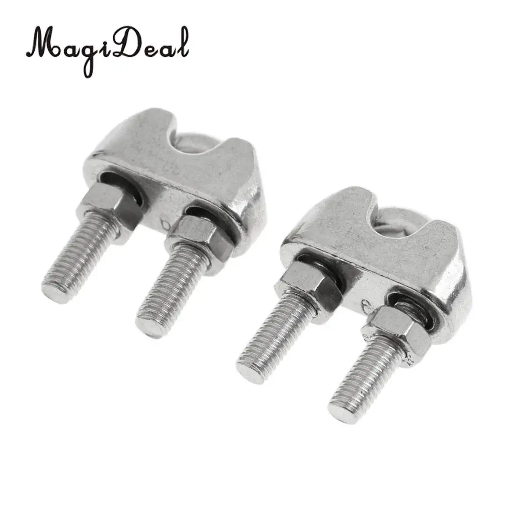 Magideal M6 1/4 Inch Stainless Steel Wire Rope Cable Clip Clamp 6mm Wire Rope U Bolt Saddle Fastener
