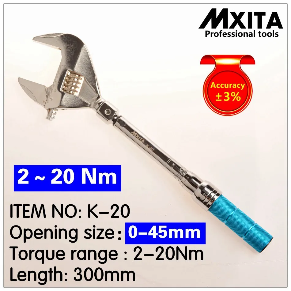 MXITA OPEN Adjustable Torque Wrench 2 20Nm accuracy 3 wrench Insert
