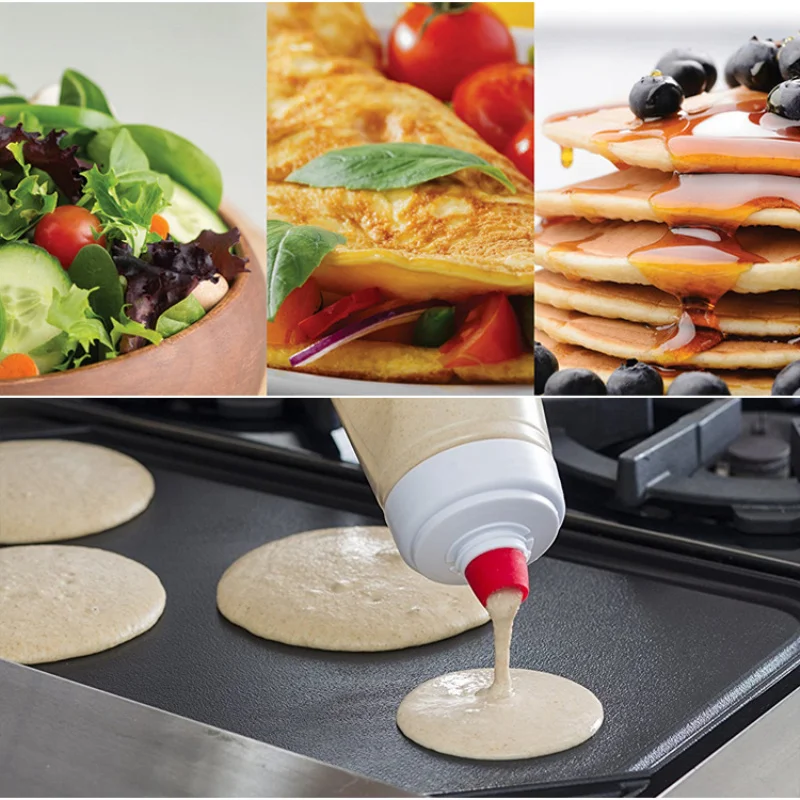 

1000ML Batter Mixing Bottle PP Pancake Batter Mixer Pancake Waffles Batter Dispenser with Blender Ball Wire Whisk Kitchen Tool