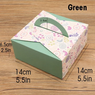 10 шт бумажная формочка упаковка ручки подарок на день рождения коробка упаковка для свадьбы дома вечерние день рождения Маффин упаковка для тортов - Цвет: Green