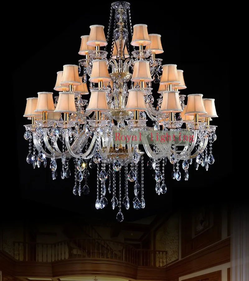 Modern living room large crystal chandelier led lamps 3-layer 30 pcs led traditional chandelier light hotel villa project lamps french villa crystal lamps living room chandelier bedroom lamps restaurant lamps alloy continental pendant glass zinc alloy led