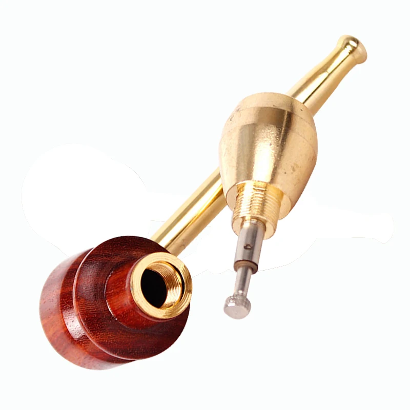 Mini Wooden Smoke Pipe Straight Type Weed Pipes for Smoking Tobacco Detachable Iron Pipe Pot