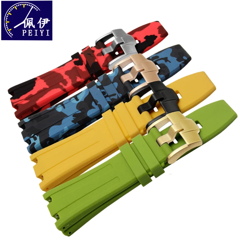 

PEIYI Replacement watchband 28mm silicone strap special interface waterproof rubber men's wristband for AP watchband
