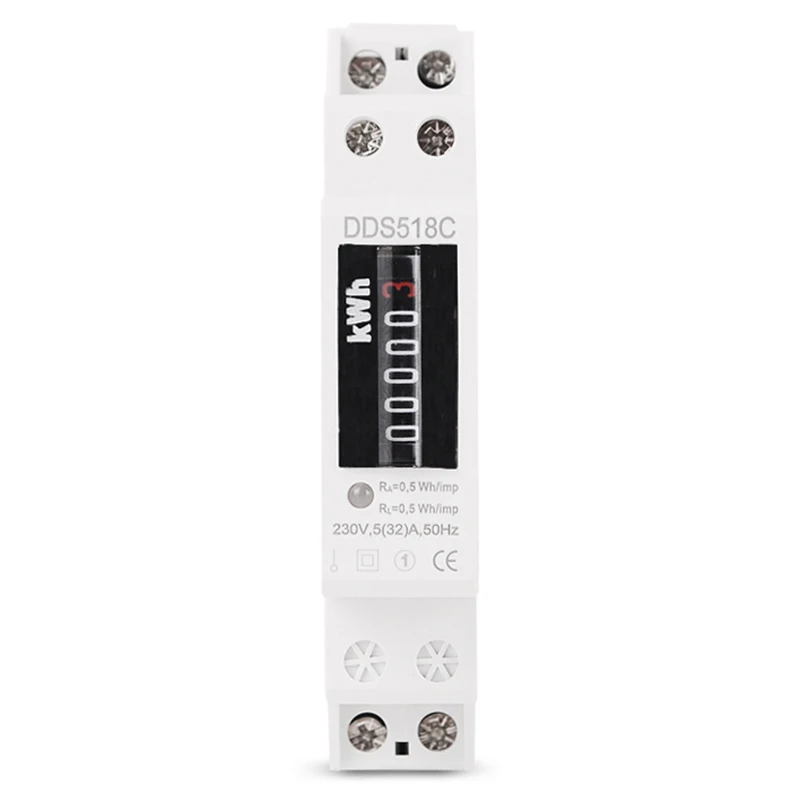 

Din Rail Single Phase Analog Counter Electricity Power Consumption Wattmeter Energy Meter Watt Kwh 5-32A Ac 230V