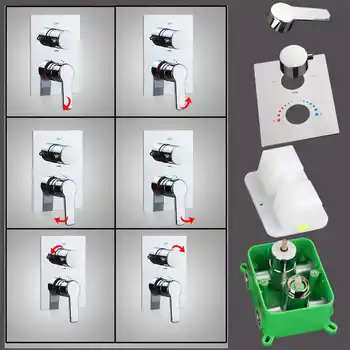 DCAN Brass Shower Switch Valve 3Ways Hot Cold Bath Mixer Faucet Accessories Wall Mounted Chrome Shower Set Water Control Valve