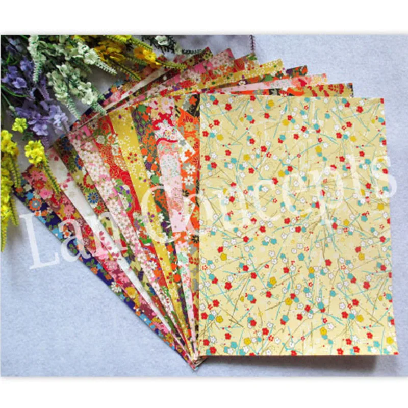 50x60 cm 일본 종이 접기 종이 Washi 종이 Yuzen 종이 Chiyogami DIY 선물 공예 스크랩북-50 개/몫 혼합 디자인