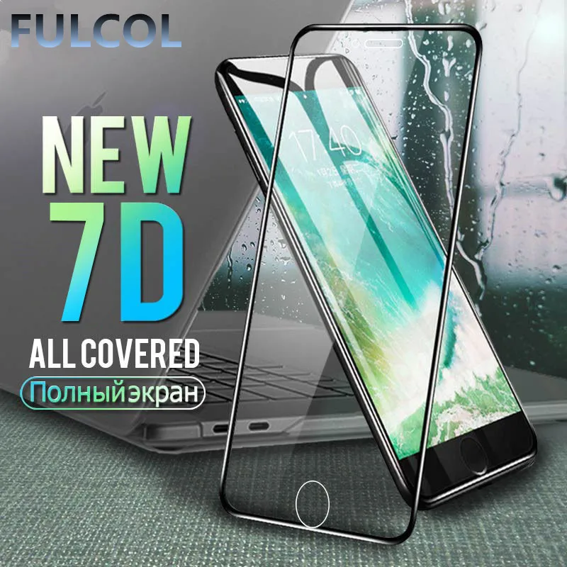 

7D Full Cover Screen Protector Glass For iPhone 6 6S 7 8 Plus Tempered Glass On The For iPhone 6 6s 7 8 Protective Film Glass