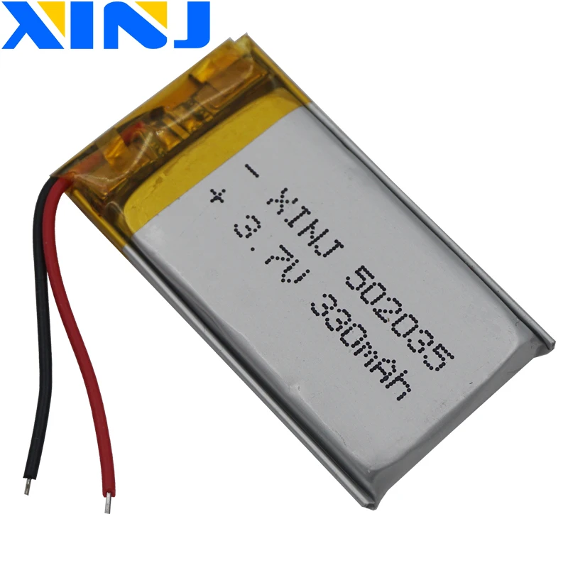 XINJ 3,7 V 330mAh LiPo литиевая полимерная аккумуляторная батарея Lipo 502035 для gps Sat Nav Автомобильная камера dvc DVR рекордер для вождения DIY