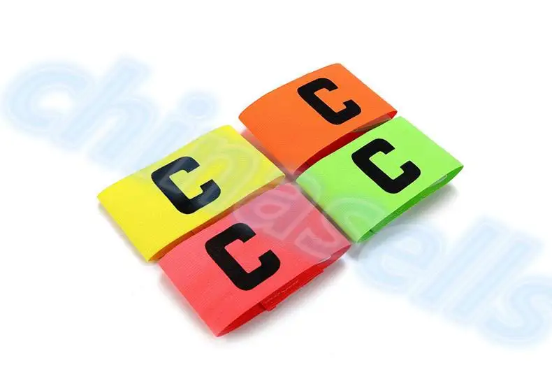

50pcs Football Soccer Flexible Sports Adjustable Player Bands Fluorescent Captain Armband Hockey Rugby Skippers Armbands