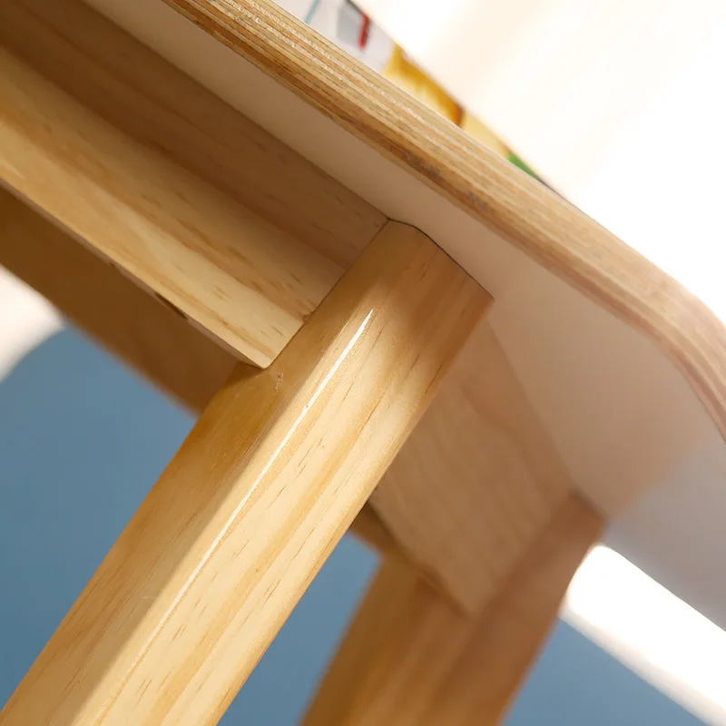 LK583 Home Restaurant European Dining Table Solid Wood Leg Coffee Table High Quality Baking Varnish Desktop Computer Desk