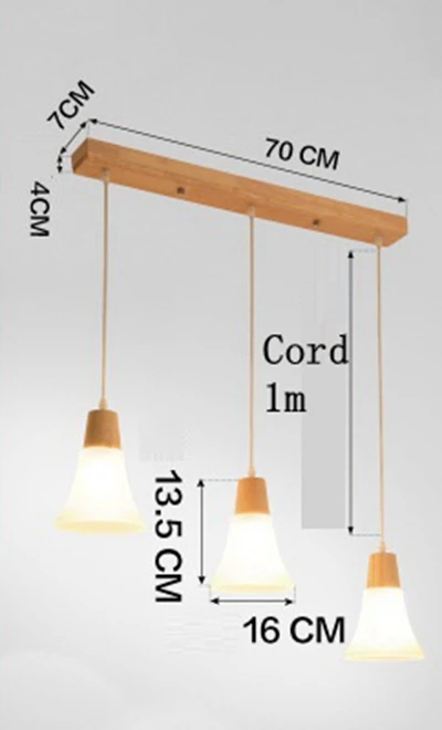 LukLoy Деревянный светильник, подвесной светильник для кухни, набор из 3 столовых, подвесной светильник, прикроватный подвесной светильник, Кухонный Светильник закрепленный светильник - Цвет корпуса: E 3 Heads Rectangle