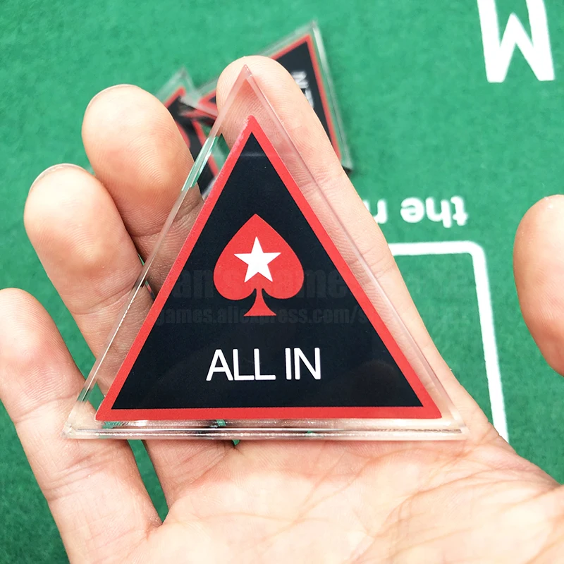 Треугольники акрил Pokerstars ALL IN Poker Chips все в карта гвардии Покер аксессуар 7см Казино Фишки для покера Poker Accessory