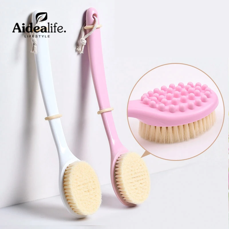 

2 colors bath cleaning massage brush long handle dry brush exfoliation odor eliminator candy color flowers bath accessories
