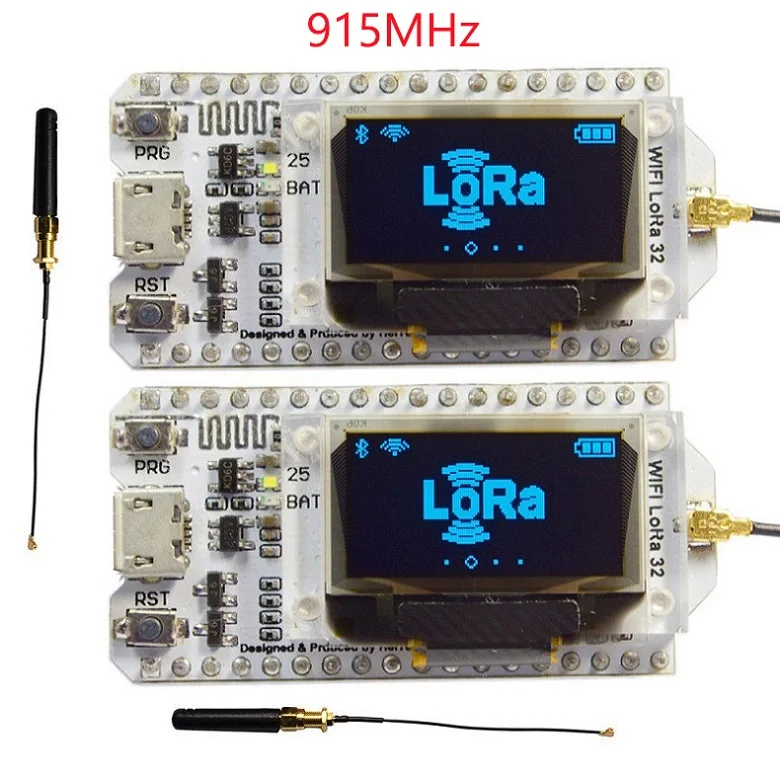 0,96 oled-дисплей ESP32 wifi Bluetooth Lora макетная плата приемопередатчик SX1276 868 МГц/915 МГц IOT с антенной FZ2886 - Цвет: 2pcs 915MHz