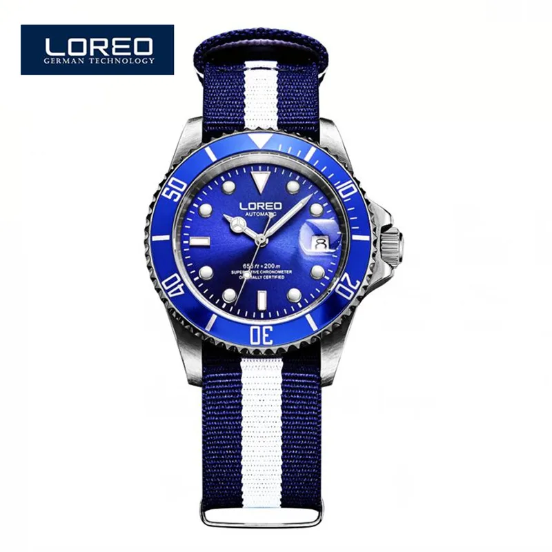 

LOREO Men Wristwatches Auto Date Brand Luxury Sport Automatic Mechanical Watch Army Military Watches Relogio Masculino K16