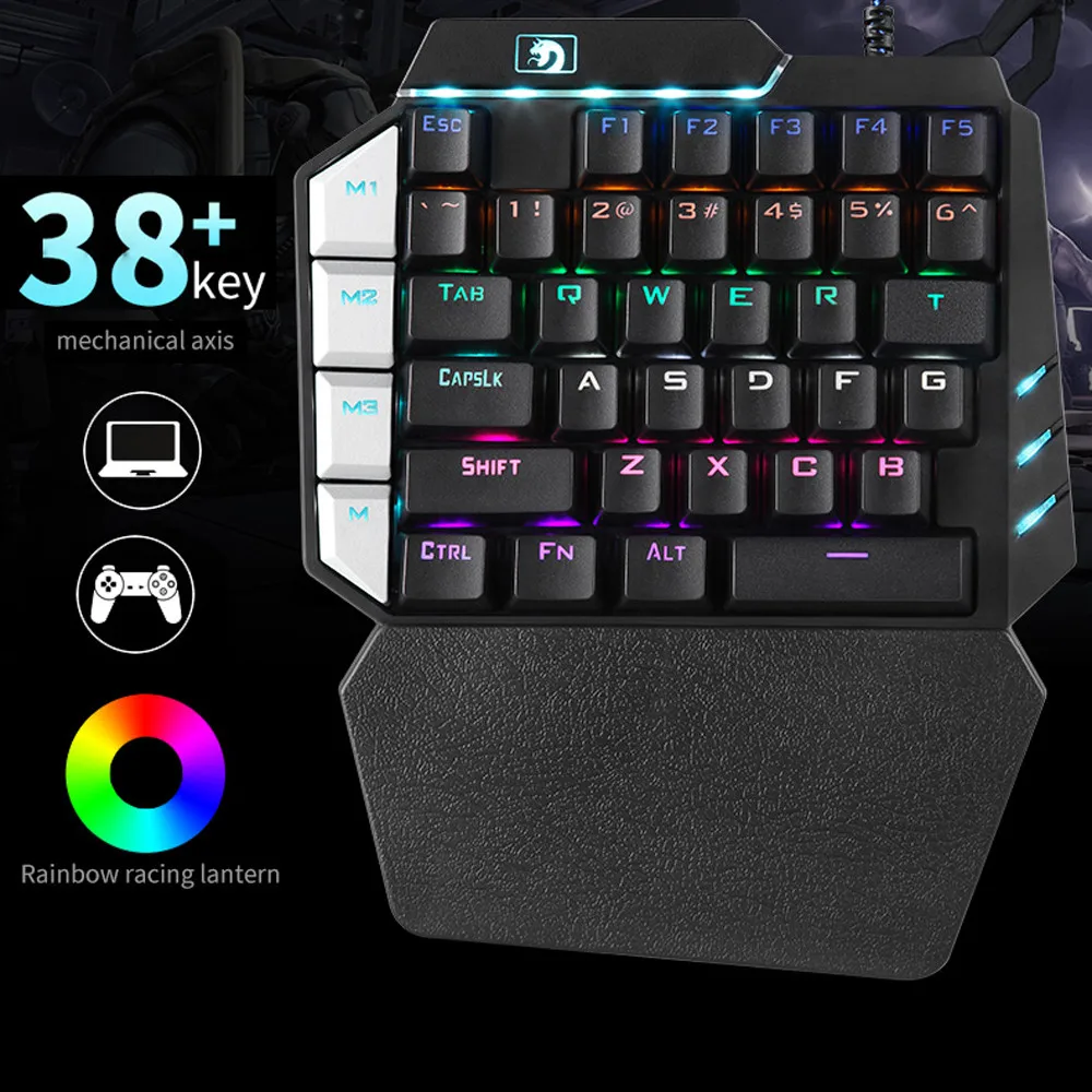 

35 Keys Single One Hand Mechanical Gaming Keyboard USB Wired For PUBG LOL Gamer