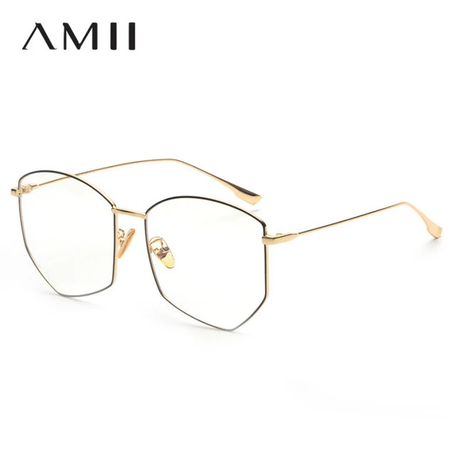 Best Price 2018 Polygon Men Optical Glasses Oversized Eyeglasses Frame Women Metal Computer Protection Blue Light Blocking Glasses