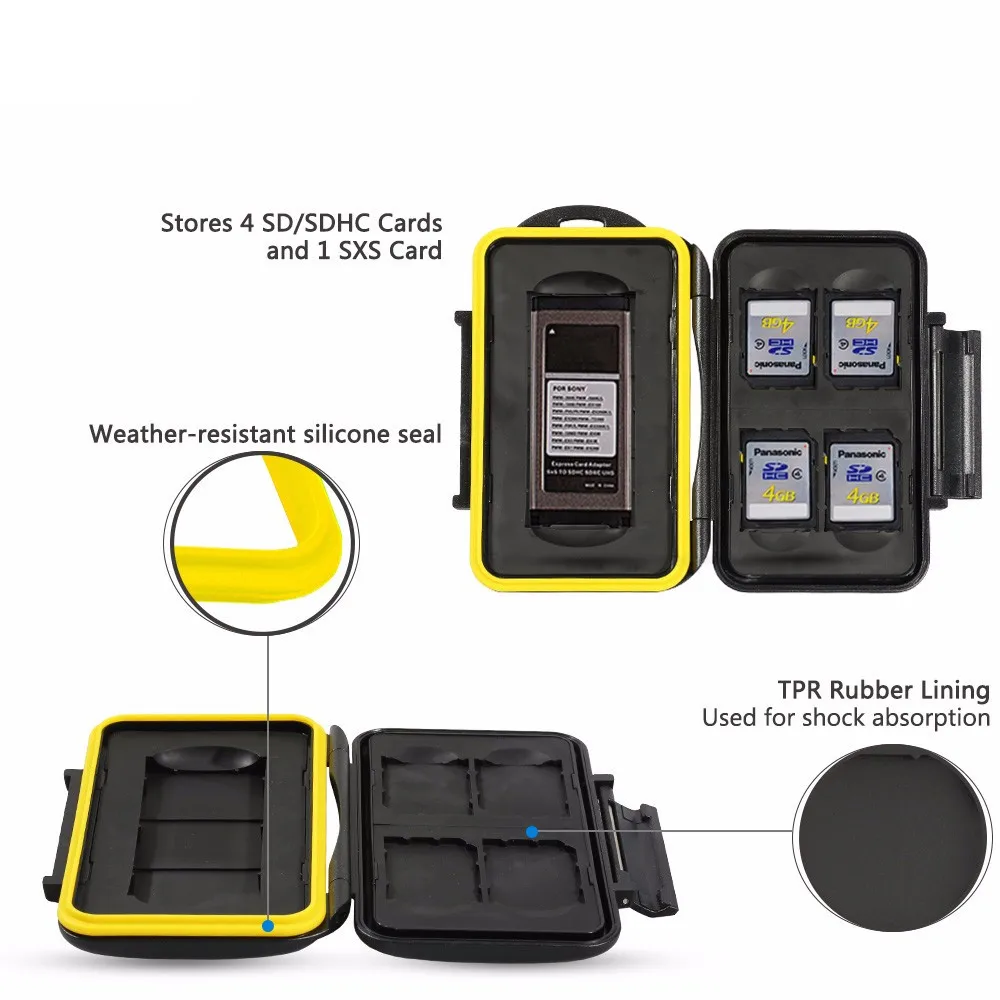 MC SD/SXS5 Compact Tough Water Resistant Camera Memory Card Storage