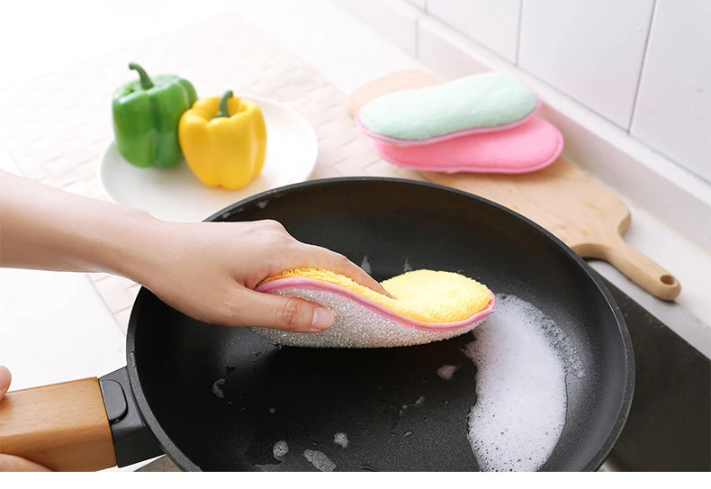Luluhut 3 шт. двухсторонняя Чистящая Щетка салфетка из микрофибры Волшебные губки для мытья посуды меламиновая губка для чистки кухни