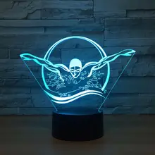 3D плаванье моделирование ночник USB красочный визуальный светодиодный настольный светильник сенсорная кнопка свет сна Новинка приспособление подарки Декор для спальни