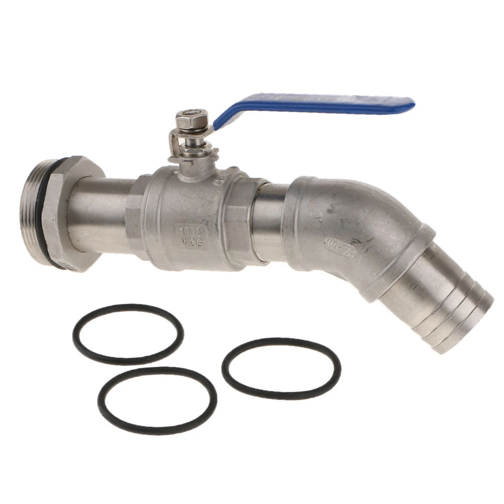 32mm Caliber~ Heavy Duty 45 Degree Tilt Nozzl Full Port Ball Valve Oil Drum Adapter Barrel Valves Faucet for 200 Litre