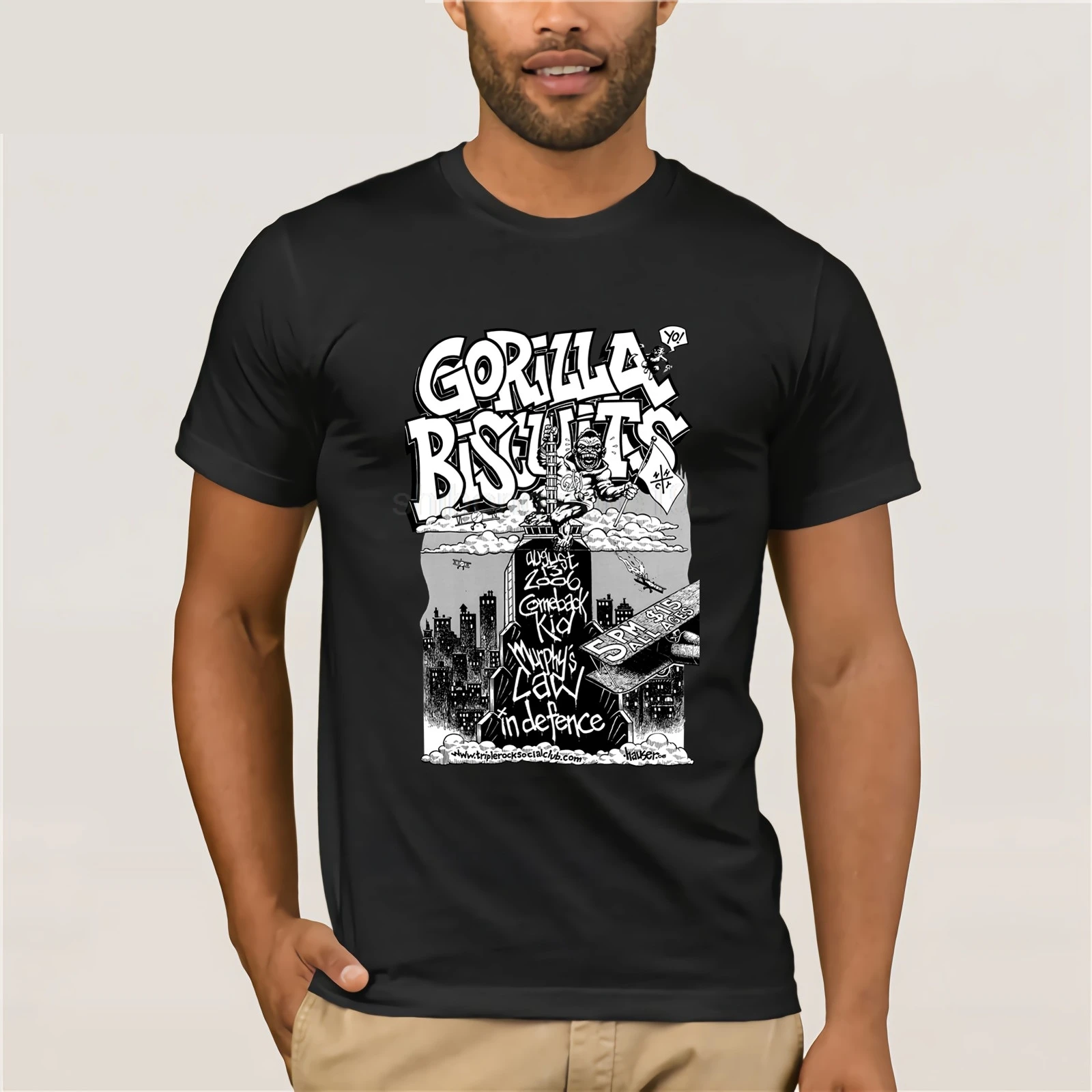 GORILLA печенье Нью Йорк основанных на хардкор панк группа МПК футболка 2019 Новая