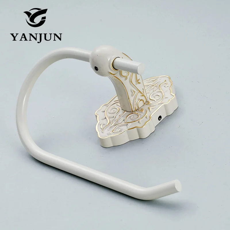Yanjun держатель туалетной бумаги для хранения ванной комнаты кухонный диспенсер для бумажных полотенец рулон ткани вешалка цинковый сплав слоновой кости белый YJ-7751