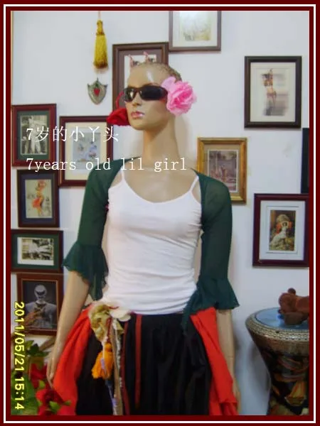 

Transparent thin belly dance shrug chest flare Blouse Top CT07-12