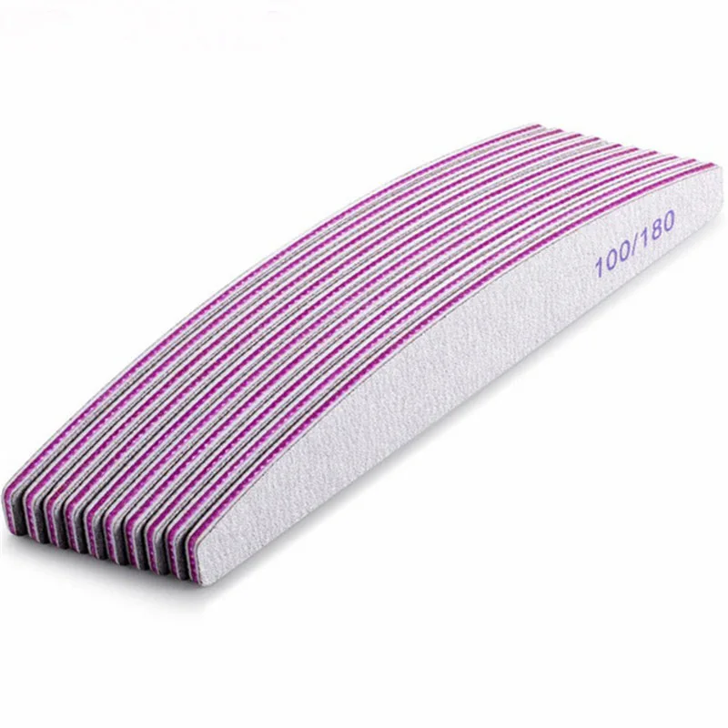 

10pcs Nail File 1bag Gray 100/180 Sanding Buffer Block For Nails Art Buffing Polish Tools Nail Files Block Buffer Files 100 180