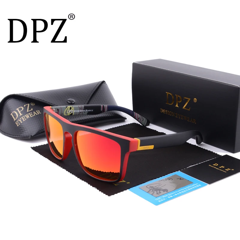 

2018 DPZ Luxury Brand Designer Polarized Sunglasses Men's sports Shades Male Sun Glasses For Men Retro Oculos original package
