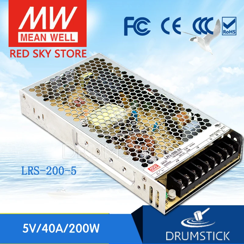 

MEAN WELL LRS-200-5 5V 40A meanwell LRS-200 5V 200W Single Output Switching Power Supply