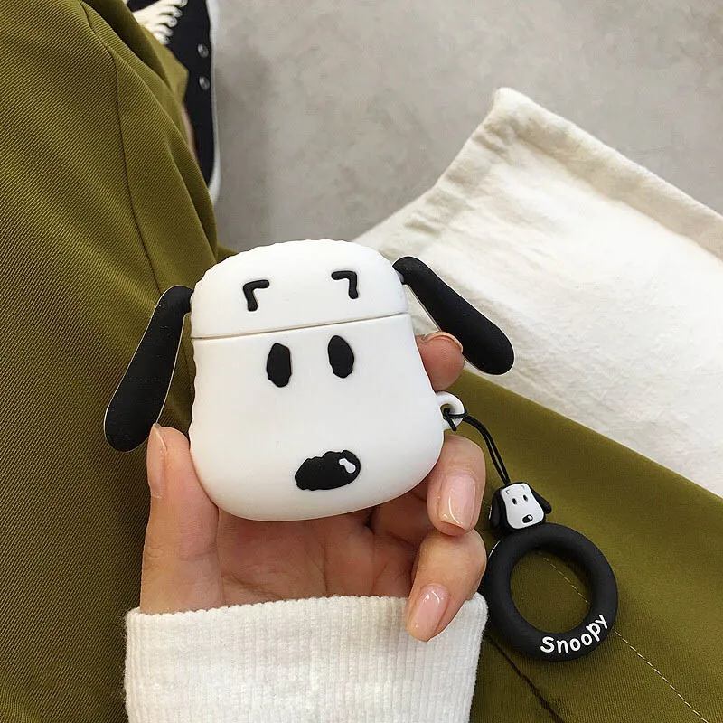 

For Airpods Case Cartoon Bear Bluetooth Earphone Protective Case Cute Silicone Cover Capa Fashion Funny for Air pods Key Strap