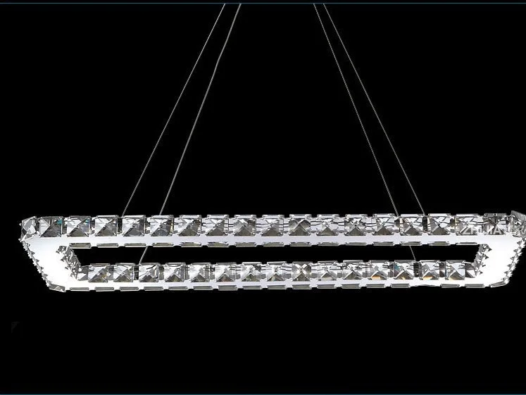 Роскошный Серебряный квадрат Кристалл светодиодный Люстра K9 Кристалл светодиодный светильник/светодиодный lustre свет/светильник Современные светодиодный люстры