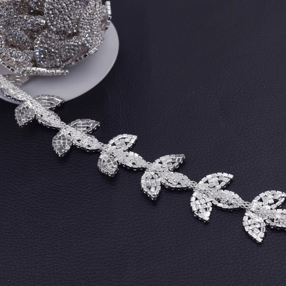 Leaves rhinestone trim HF-3296 (5)