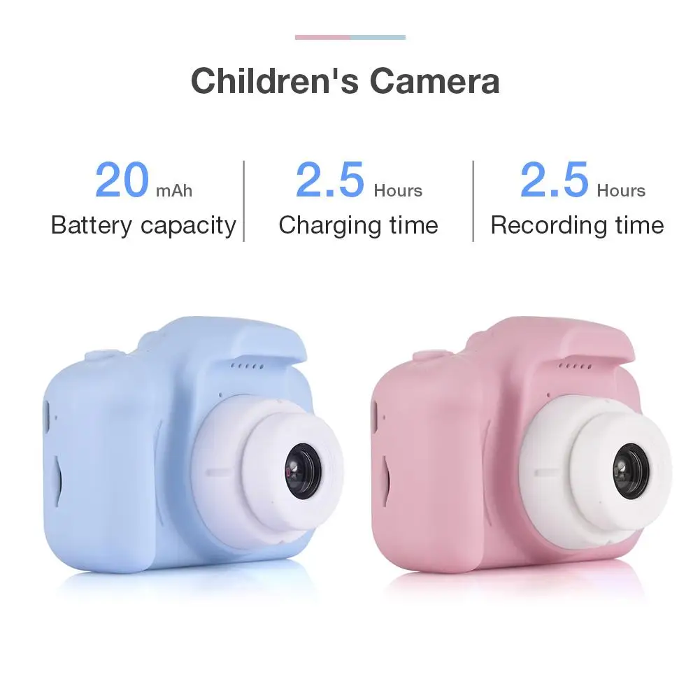

HD Screen Rechargeable Mini Digital Camera Kids Cartoon Cute Camera Toys Outdoor Photography Props For Children's Birthday Gift