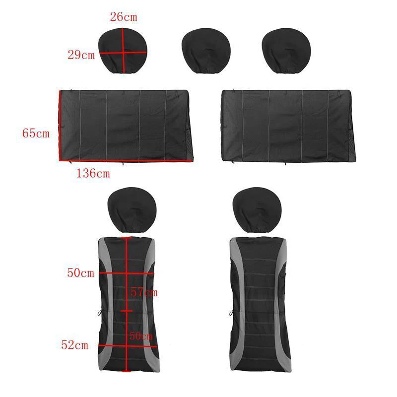 JX-LCLYL 9pcs 5Seats Car High Quality Durable Car Seat Cover Front Rear Headrest Set