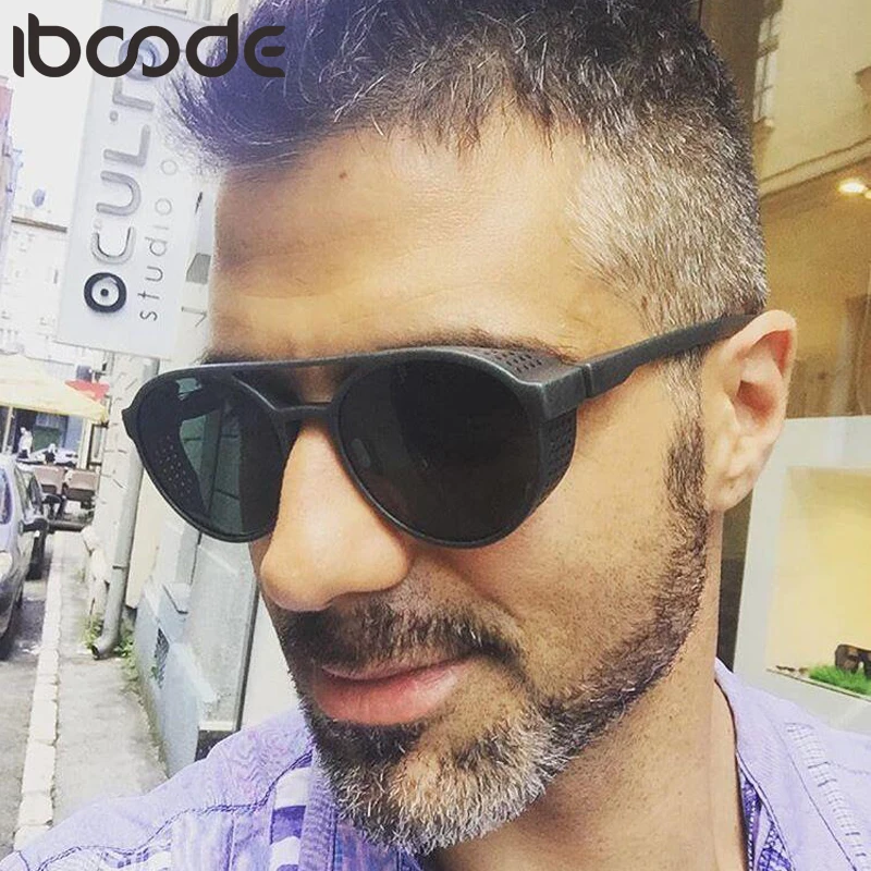 

iboode Sun Glasses For Men Retro Hippie Goggles Round Steampunk Sunglasses Oculos Vintage Fashion 2019 Trending Products Shades