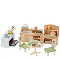 1 шт 12 см Sylvanian families Кухня инструмент Японии игровой дом игрушка с 3 Плюшевые стекаются Сильван семья фигурку куклы d11