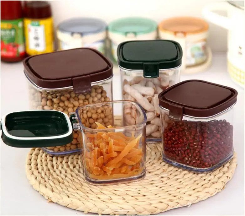 Пластик Еда ящик для хранения зерна контейнер Кухня организовать инструменты Еда органайзер для хранения на кухне Коробки