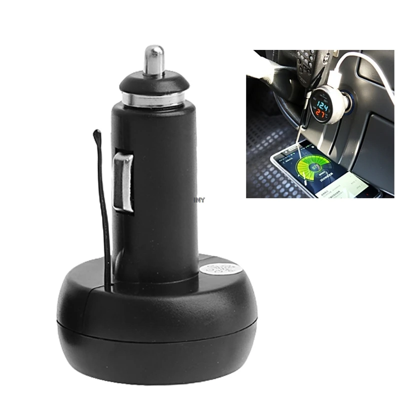 

3in1 Car Auto Digital LED Thermometer USB Car Charger Cigarette Voltmeter RGN