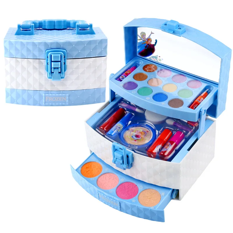 

Disney frozen cosmetic disney princess kids makeup box set little girl lipstick safety girls toys frozen girls toys for 8 years