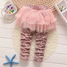 1 шт./лот) хлопок, новинка года, весенние модели, розовые кружевные леггинсы для маленьких девочек от 1 до 4 лет