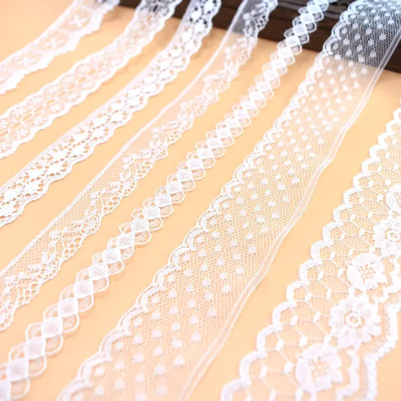 

10yards lace fabric white cotton lace ribbon trim for sewing DIY Africa lace fabric embroidery trimming clothes home decoration
