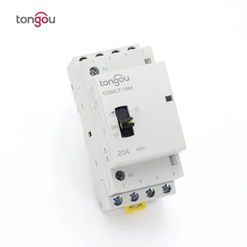 

4P 20A 4NO 400V 50/60HZ Din rail Household AC Modular contactor with Manual Control Switch